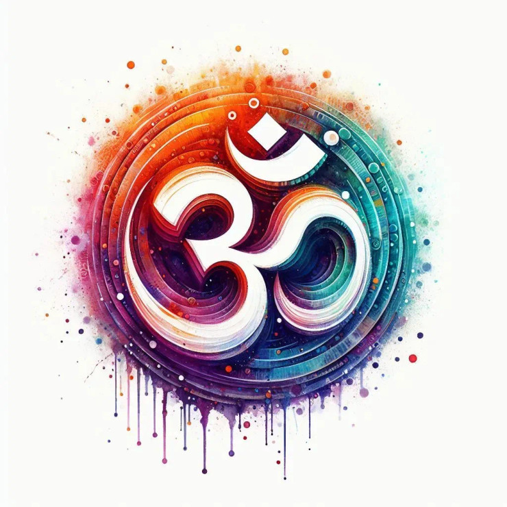 Om (PRT-8991-105223) - Canvas Art Print - 60in X 60in