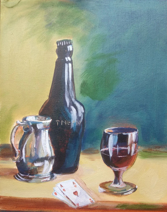 Party (ART-8343-105253) - Handpainted Art Painting - 12in X 16in