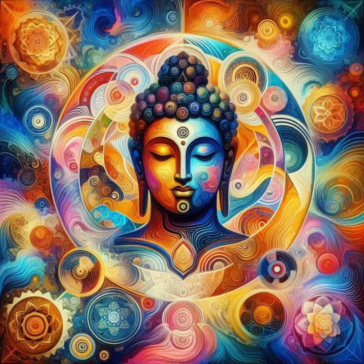 Buddha 8 (PRT-8991-105327) - Canvas Art Print - 60in X 60in