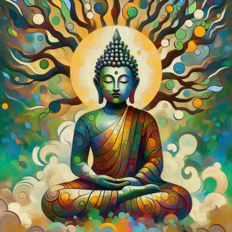 Buddha 17 (PRT-8991-105336) - Canvas Art Print - 60in X 60in