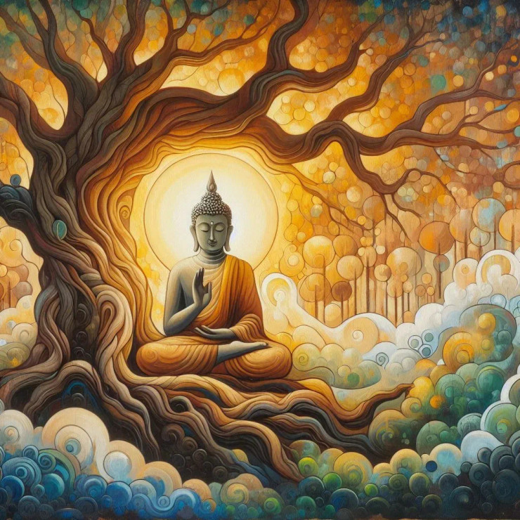 Buddha 10 (PRT-8991-105329) - Canvas Art Print - 60in X 60in