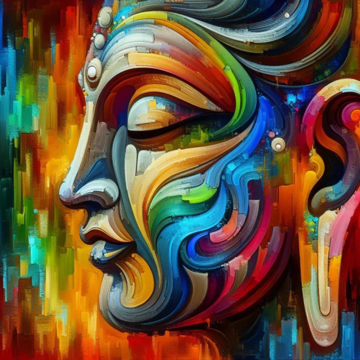 Buddha 6 (PRT-8991-105325) - Canvas Art Print - 60in X 60in