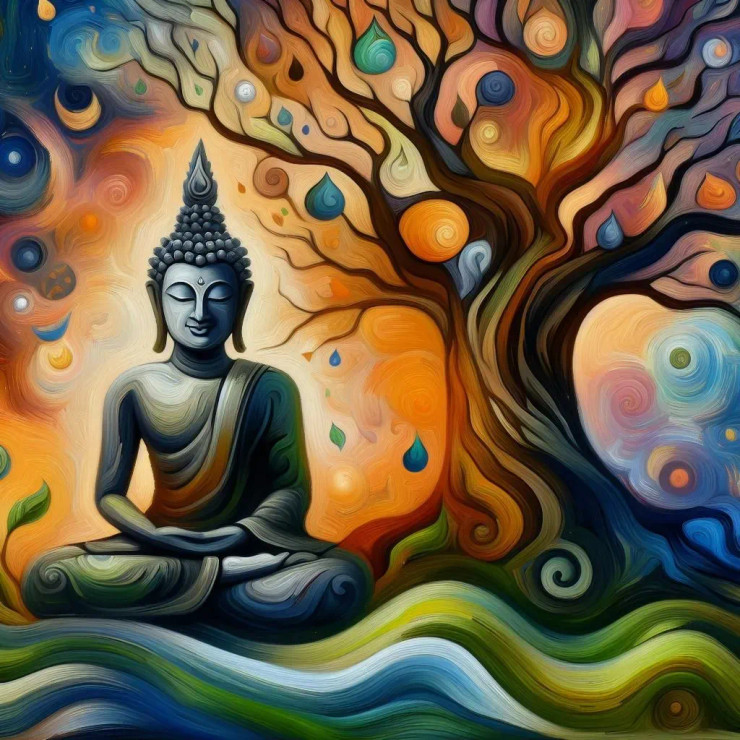 Buddha 14 (PRT-8991-105333) - Canvas Art Print - 60in X 60in
