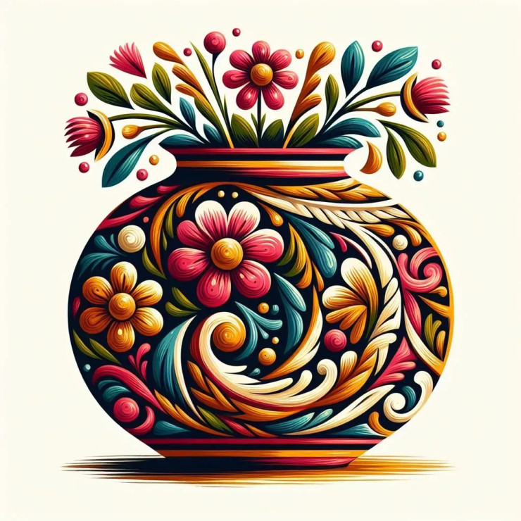 Flower Pot 3 (PRT-8991-105541) - Canvas Art Print - 60in X 60in