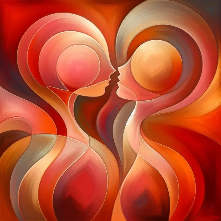 Intimate Abstract 3 (PRT-8991-105492) - Canvas Art Print - 60in X 60in