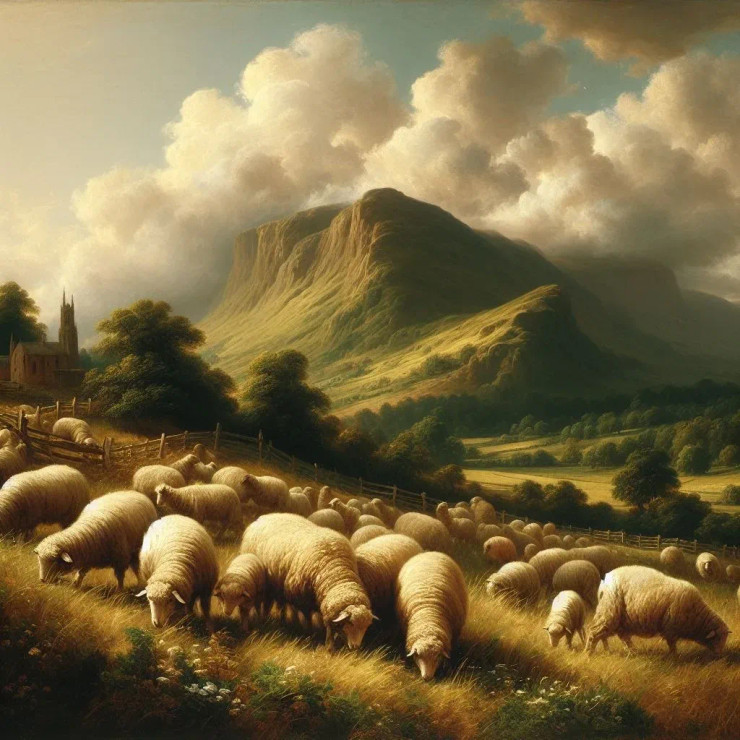 Sheep 2 (PRT-8991-105666) - Canvas Art Print - 60in X 60in