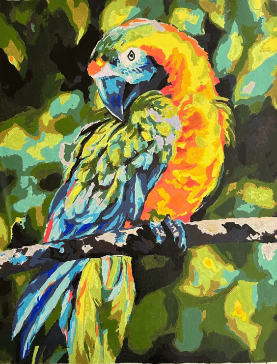 Wings Of Vibrance (ART-15669-105661) - Handpainted Art Painting - 16in X 20in
