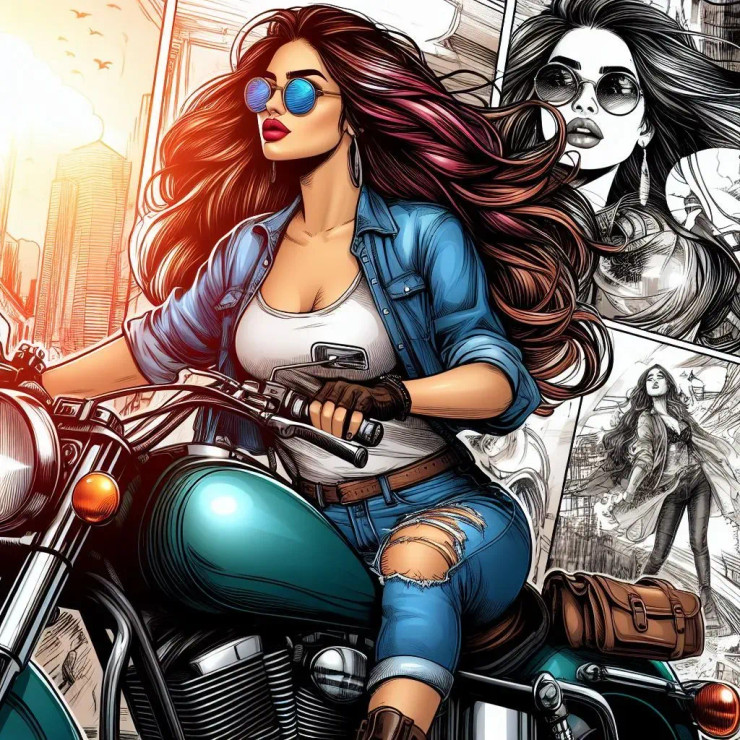 Comics Girl 7 (PRT-8991-105694) - Canvas Art Print - 60in X 60in