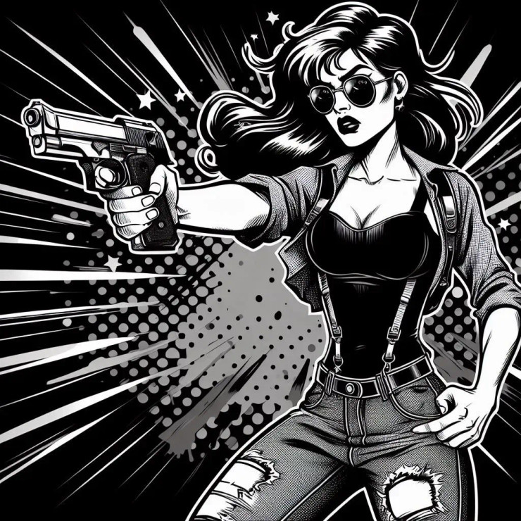Comics Girl 9 (PRT-8991-105696) - Canvas Art Print - 60in X 60in