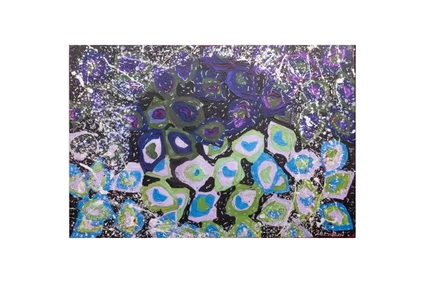 Shimmering Plumes (ART-16111-105843) - Handpainted Art Painting - 36in X 24in