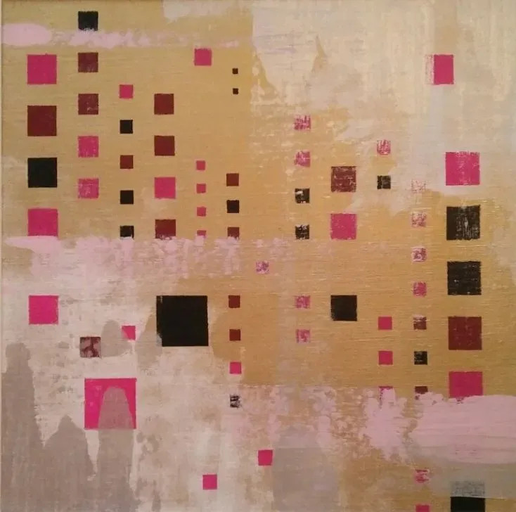 Square Cut (ART-1892-106003) - Handpainted Art Painting - 18in X 18in