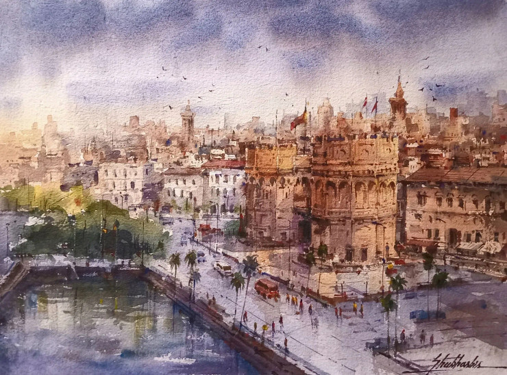 Joypur In Rajasthan-2 (ART-5995-106045) - Handpainted Art Painting - 15in X 11in