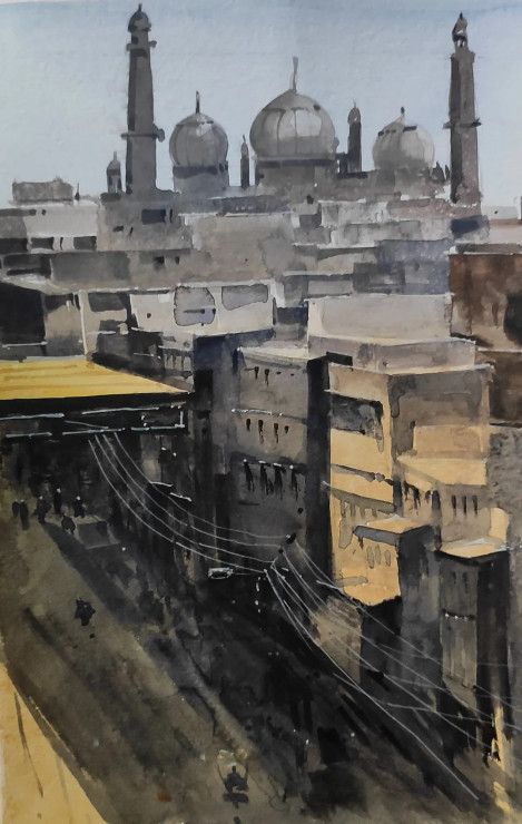 City (PRT-7901-106118) - Canvas Art Print - 11in X 18in