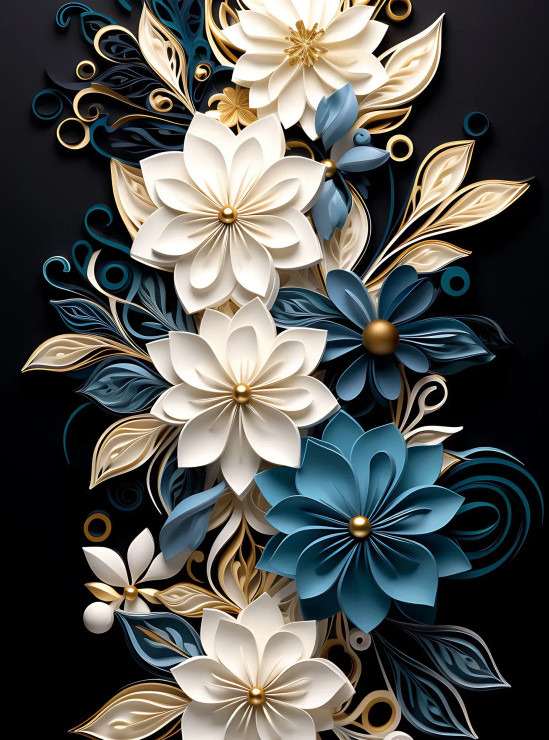 Floral Design 2 (PRT-5620-106066) - Canvas Art Print - 31in X 42in