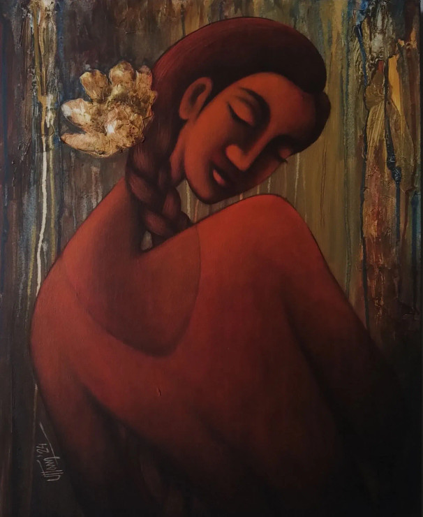 My Dreams  5 (ART-8444-106157) - Handpainted Art Painting - 18in X 24in