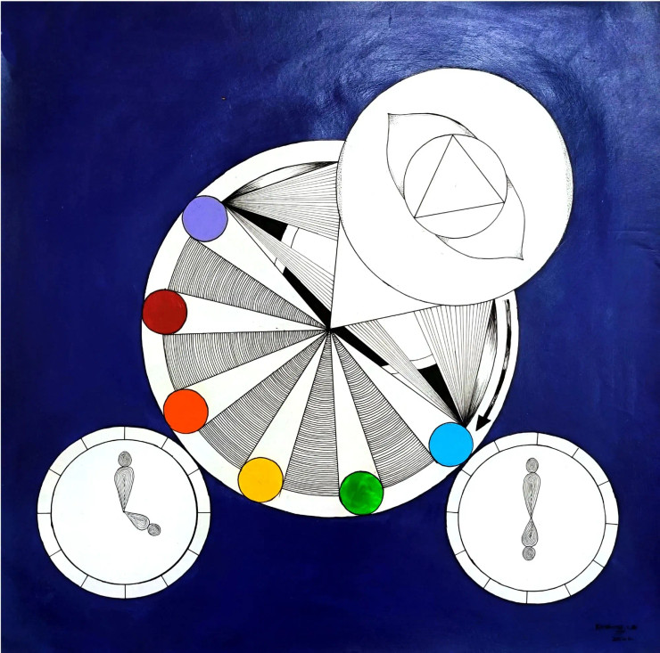 Third Eye Chakra (ART-16237-106225) - Handpainted Art Painting - 22in X 22in