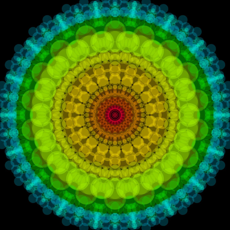Spectrum Of Balance - Digital Madala Art (PRT-16330-106539) - Canvas Art Print - 36in X 36in