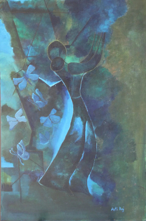 Udaan (ART-16316-106554) - Handpainted Art Painting - 24in X 36in