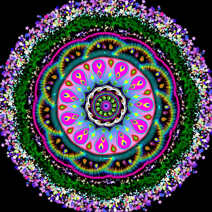 Circles Of Joy (PRT-16330-106820) - Canvas Art Print - 24in X 24in