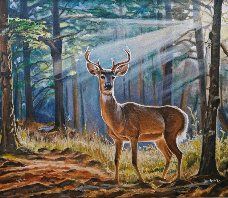 Tranquillity Has A Face (ART-16384-106949) - Handpainted Art Painting - 36in X 30in
