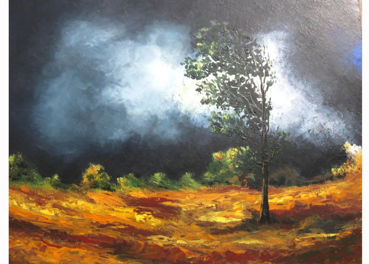 STORM 2 (ART-16403-106926) - Handpainted Art Painting - 36in X 30in