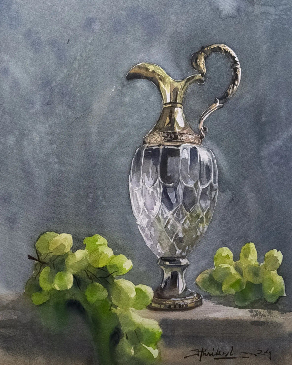Vintage (ART-16362-106954) - Handpainted Art Painting - 11in X 16in