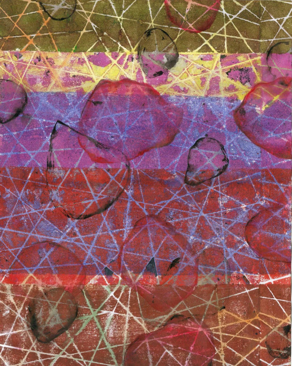Untitled:102 (ART-9107-107046) - Handpainted Art Painting - 22in X 28in