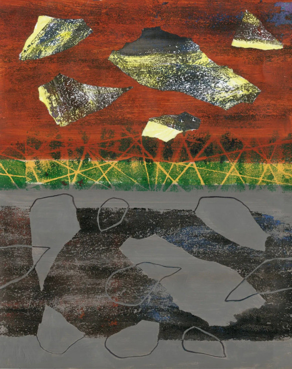 Untitled: 103 (ART-9107-107047) - Handpainted Art Painting - 22in X 28in