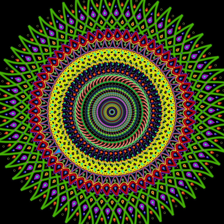 Vibrant Awakening Mandala Art - Design 1 (PRT-16330-107149) - Canvas Art Print - 24in X 24in