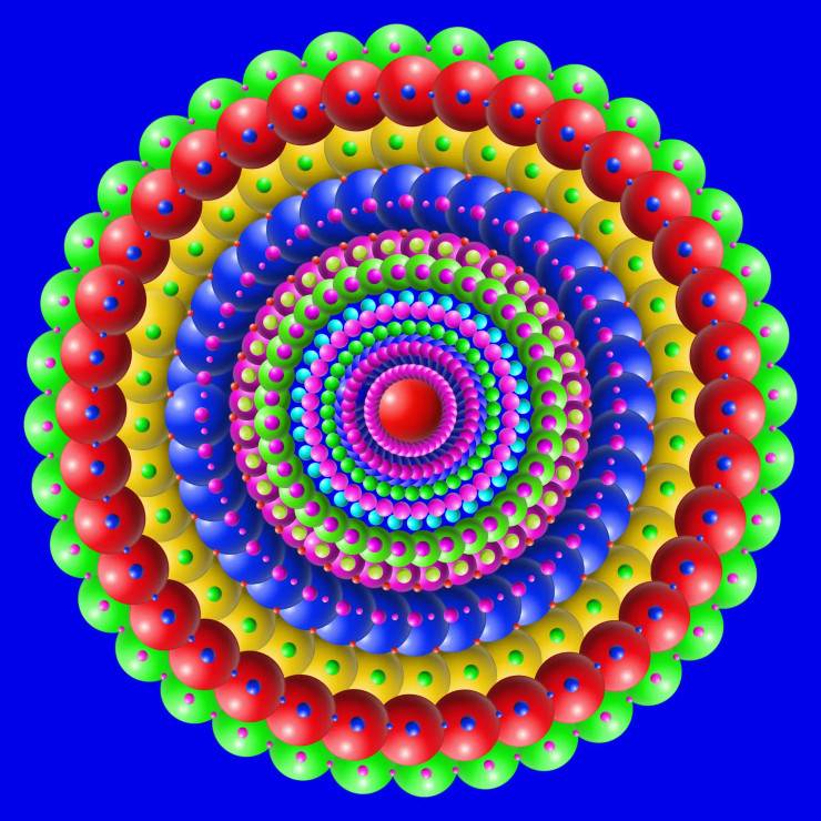 Vibrant Awakening Mandala Art - Design 2 (PRT-16330-107150) - Canvas Art Print - 24in X 24in