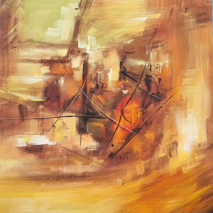 Abstract Painting (ART-3319-107256) - Handpainted Art Painting - 30in X 30in