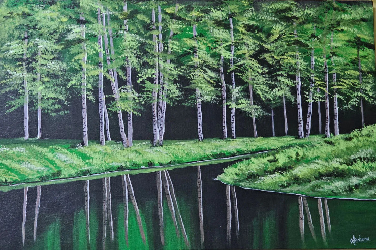 Forest Wilderness (ART-8990-107514) - Handpainted Art Painting - 30in X 20in