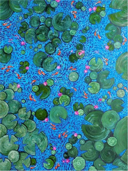 Flowing Through Dreams (ART-16516-107605) - Handpainted Art Painting - 36in X 48in
