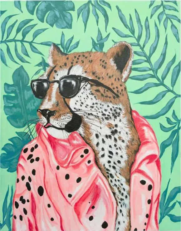 It's A Cheet Ah Day | Purr-fectly Normal (PRT-16516-107664) - Canvas Art Print - 14in X 18in