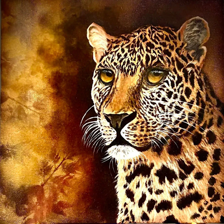 Untamed Elegance (Golden Hour Series 04) (ART-8271-107841) - Handpainted Art Painting - 12in X 12in