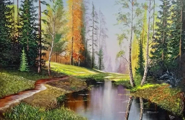 Horizon Of Paradise (ART-5868-107886) - Handpainted Art Painting - 50in X 35in