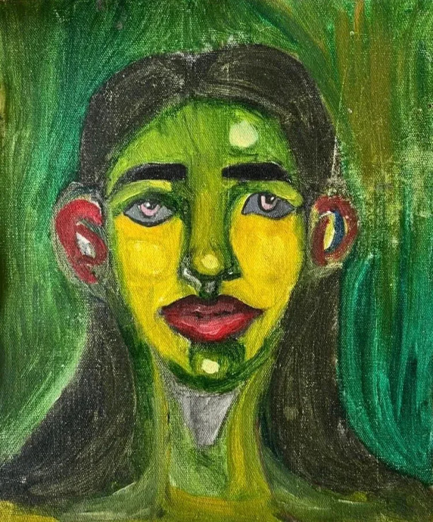 Lexie (ART-8411-108048) - Handpainted Art Painting - 10in X 12in