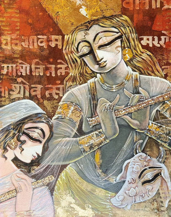 DEVOTION (ART-1469-108285) - Handpainted Art Painting - 24in X 30in