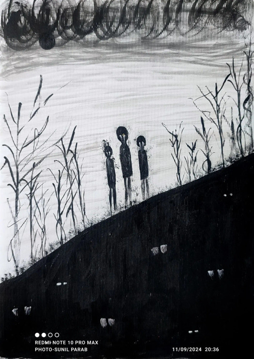 Whispers Of The Forgotten (ART-16613-108373) - Handpainted Art Painting - 8in X 12in