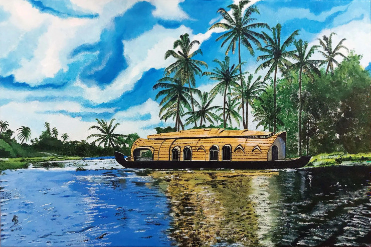Kerala 02 (PRT-5839-109454) - Canvas Art Print - 24in X 16in