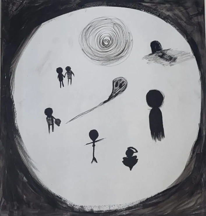 Forces Of The Dark Path (ART-16613-108487) - Handpainted Art Painting - 11in X 11in