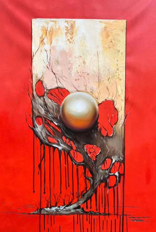 Abstract Painting (ART-6706-108717) - Handpainted Art Painting - 24in X 36in