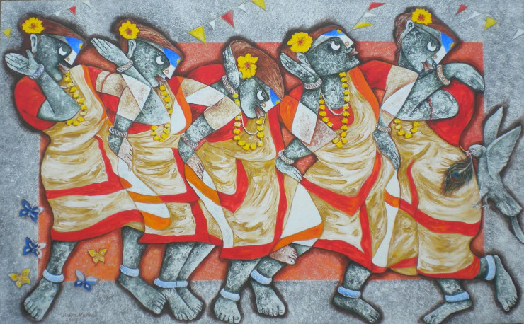 Festival (ART-1770-108815) - Handpainted Art Painting - 60in X 36in