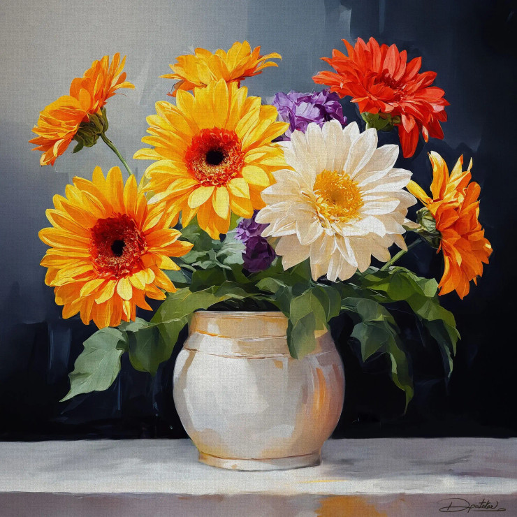 Sunlit Blooms (PRT-16744-108870) - Canvas Art Print - 24in X 24in