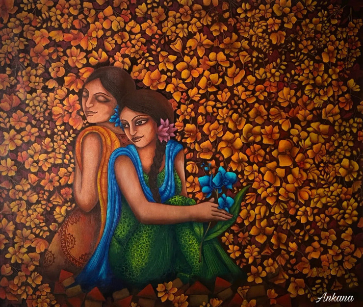 The Bonding (ART-16752-108887) - Handpainted Art Painting - 42in X 36in
