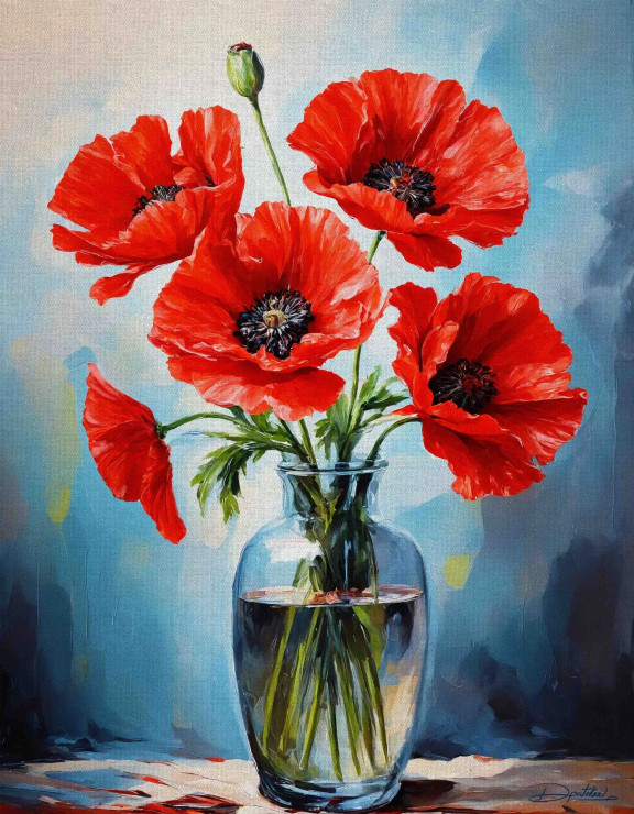 Radiant Reds (PRT-16744-108945) - Canvas Art Print - 28in X 36in
