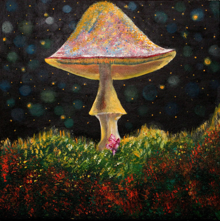 Nighttime Nymph (ART-16761-108951) - Handpainted Art Painting - 16in X 16in