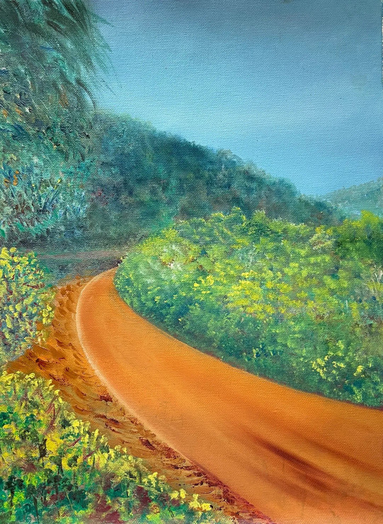 Through The Forest (ART-8841-109060) - Handpainted Art Painting - 11in X 15in