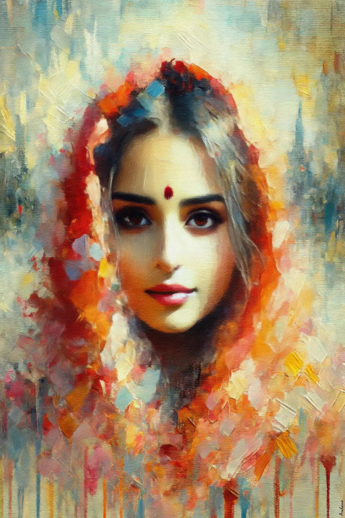 An Intimate Portrait Of Emotion And Elegance (PRT-15697-109161) - Canvas Art Print - 40in X 60in