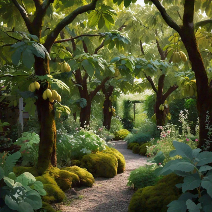Pawpaw Garden (PRT-16612-109197) - Canvas Art Print - 18in X 18in